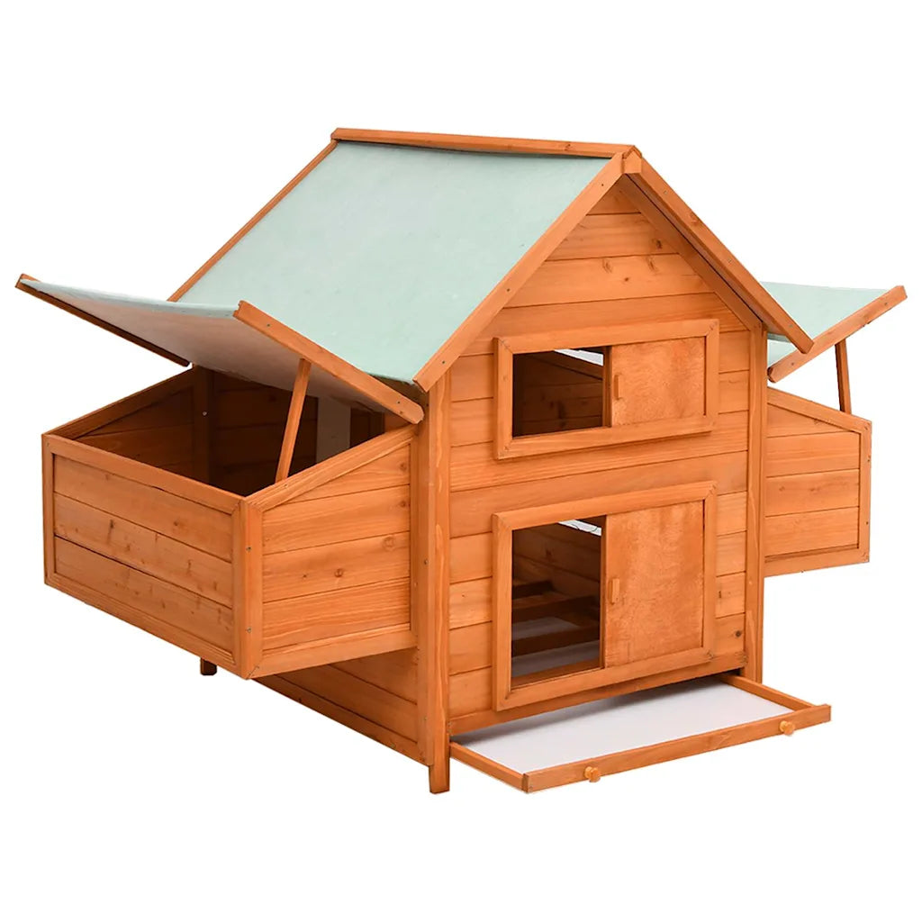 Pollaio 150x96x110 cm in legno massello di abete