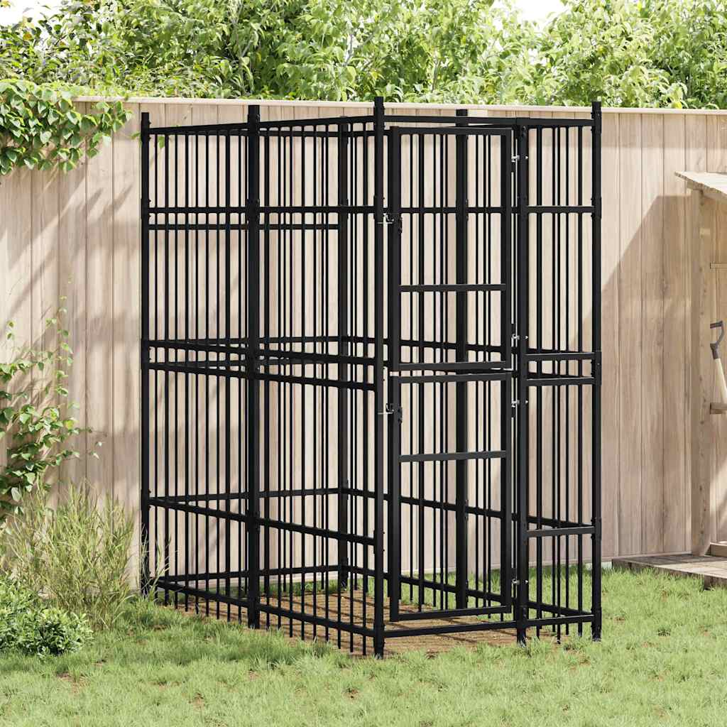 Gabbia per Cani da Esterno in Acciaio 1,84 m²