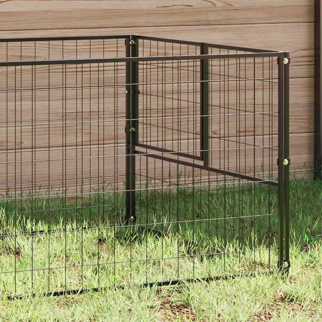 Gabbia per Cani Nera 9 m² in Acciaio