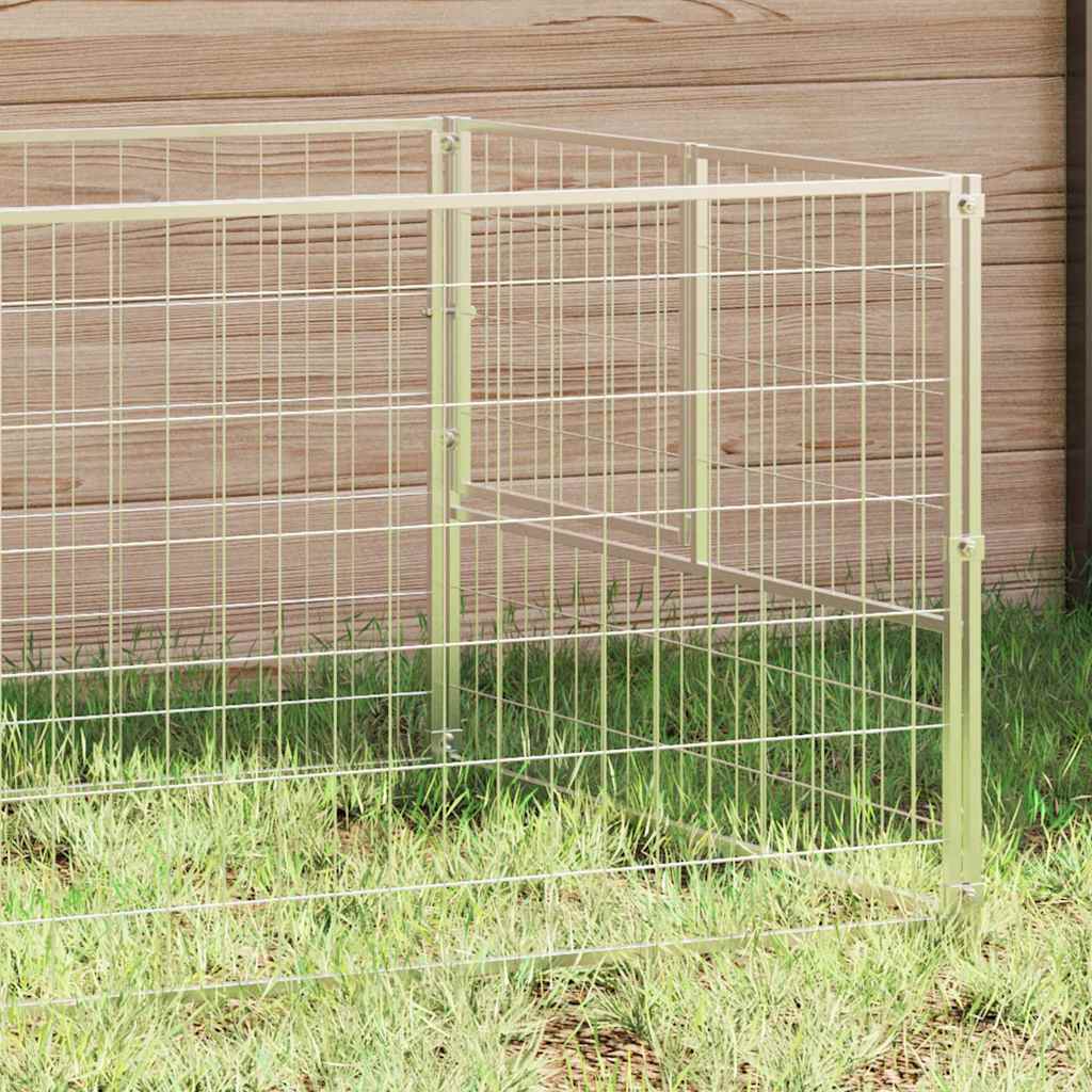 Gabbia per Cani Argento 10 m² in Acciaio