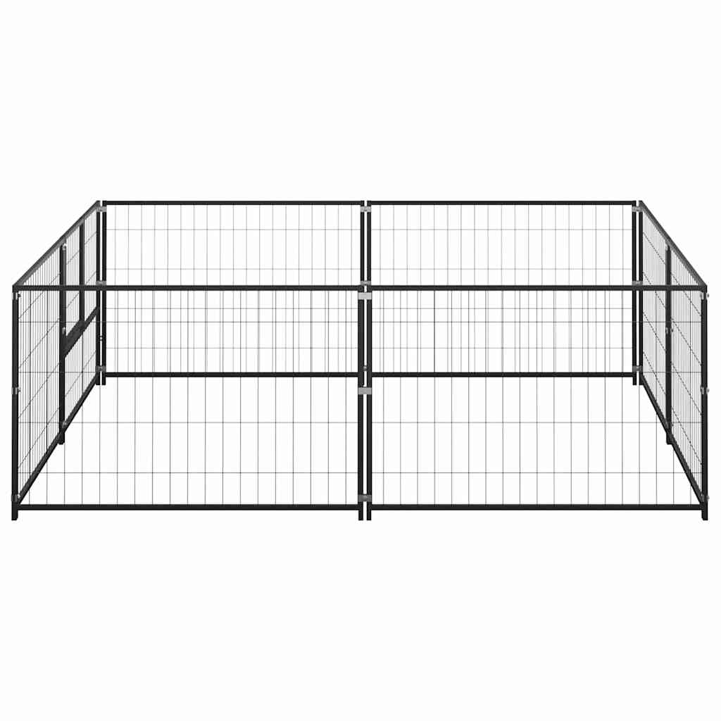 Gabbia per Cani Nera 4 m² in Acciaio