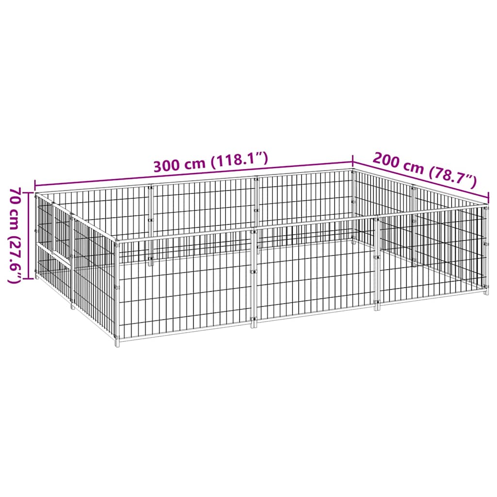 Gabbia per Cani 6 m² in Acciaio