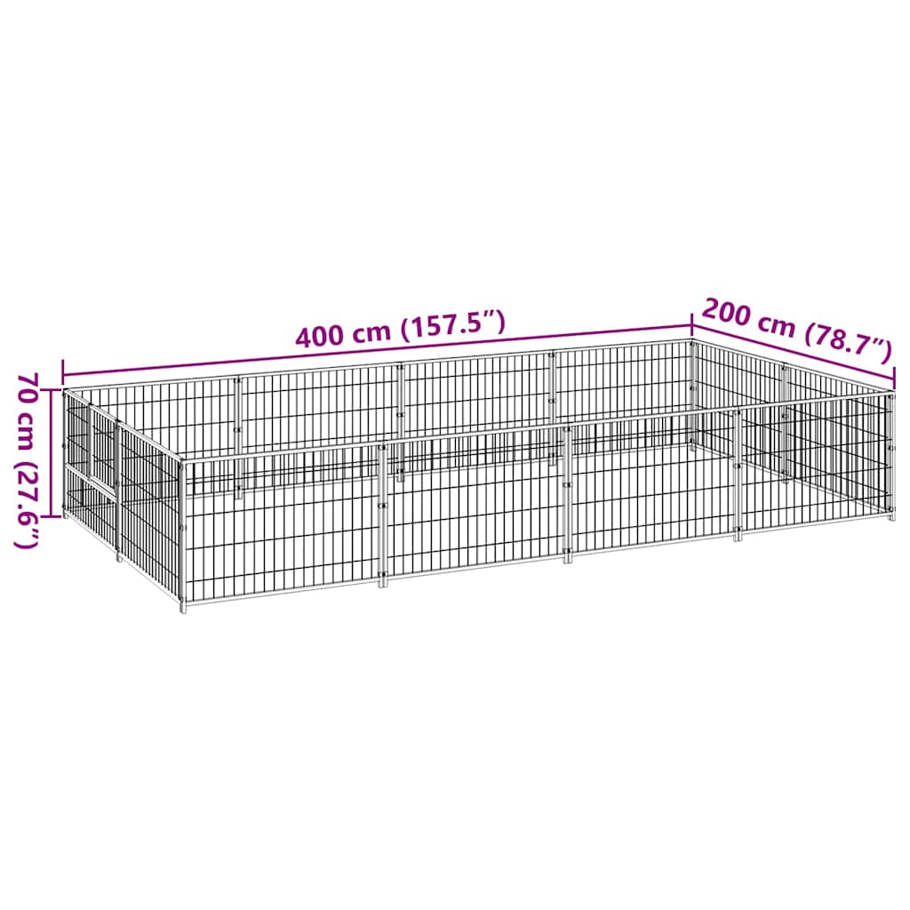 Gabbia per Cani 8 m² in Acciaio
