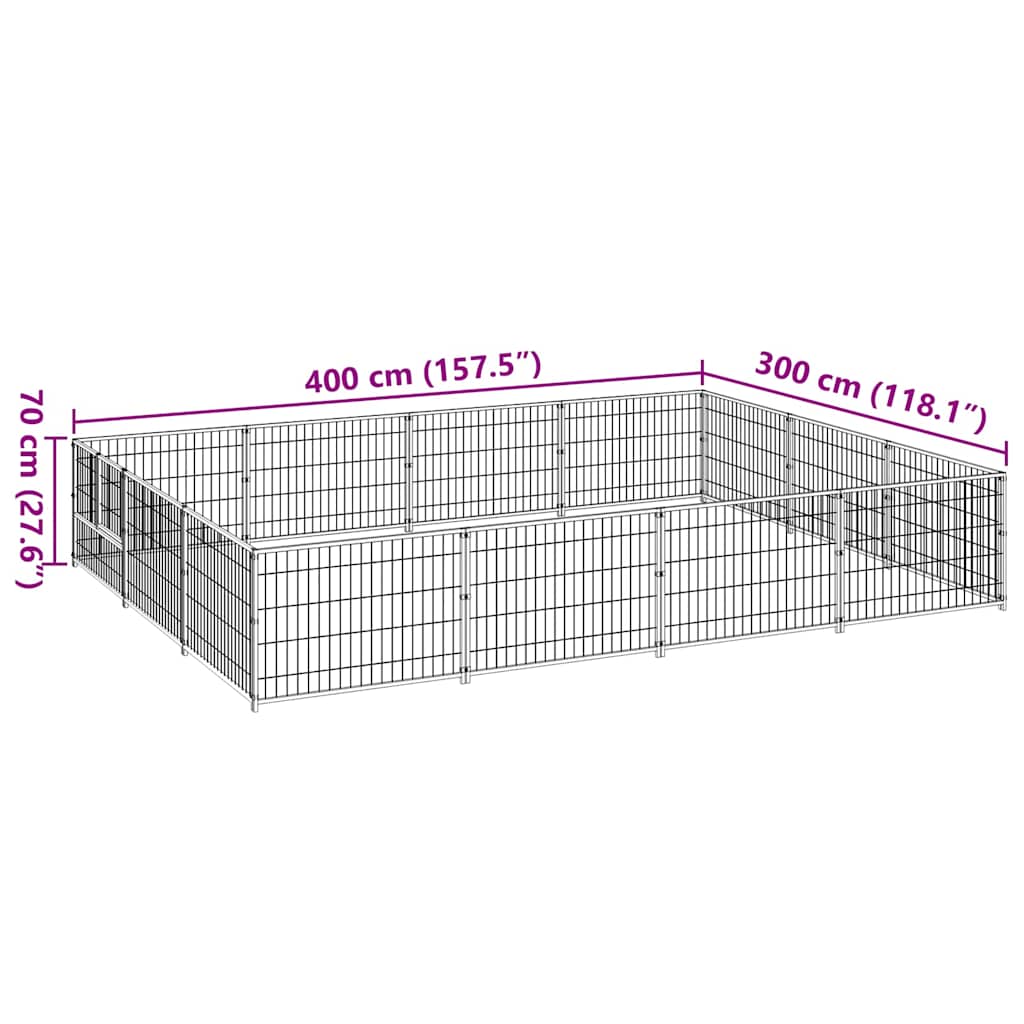 Gabbia per Cani 12 m² in Acciaio