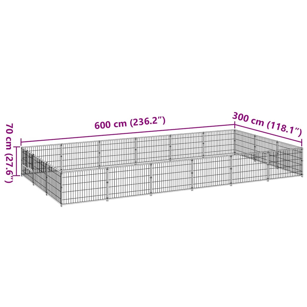 Gabbia per Cani 18 m² in Acciaio