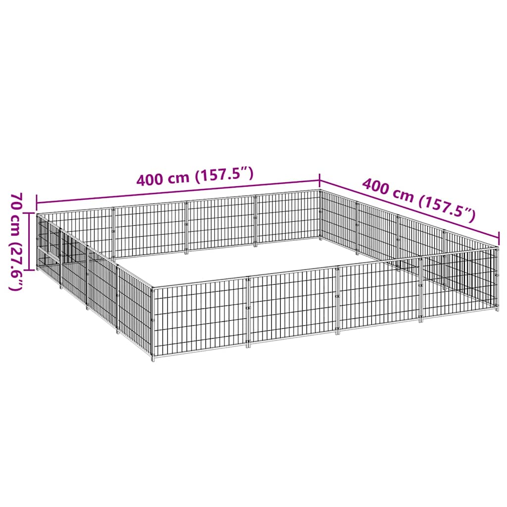 Gabbia per Cani 16 m² in Acciaio