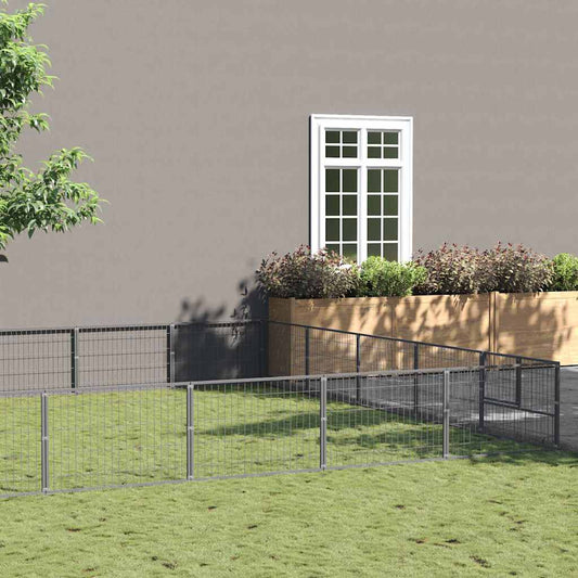 Gabbia per Cani Argento 25 m² in Acciaio