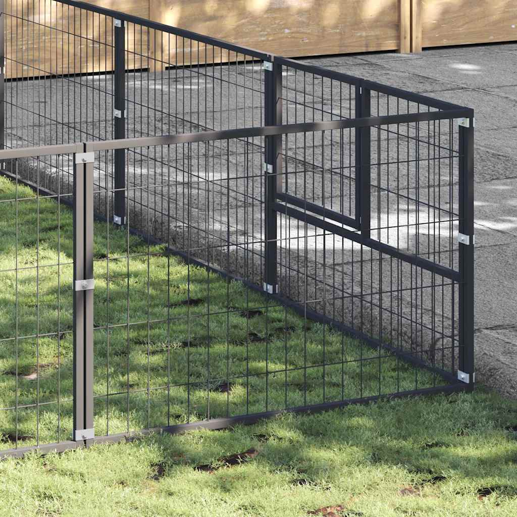 Gabbia per Cani Nera 36 m² in Acciaio