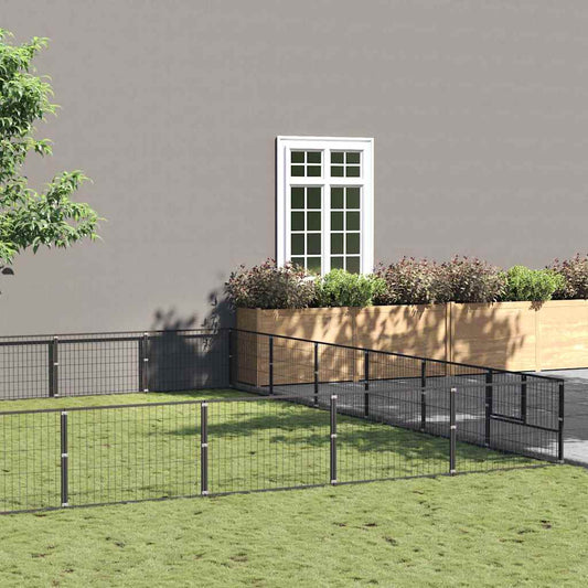 Gabbia per Cani Nera 54 m² in Acciaio