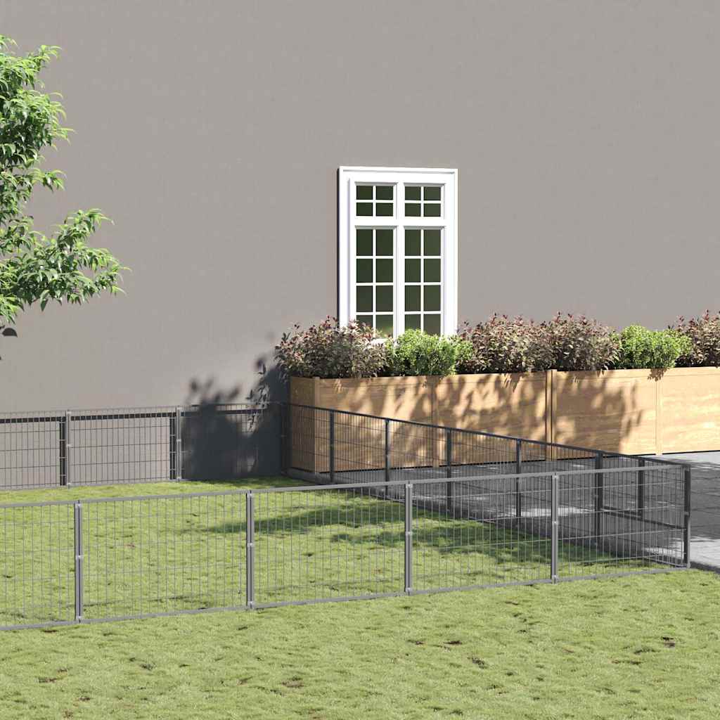 Gabbia per Cani Argento 42 m² in Acciaio