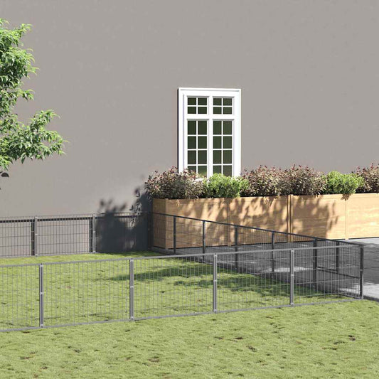 Gabbia per Cani Argento 48 m² in Acciaio