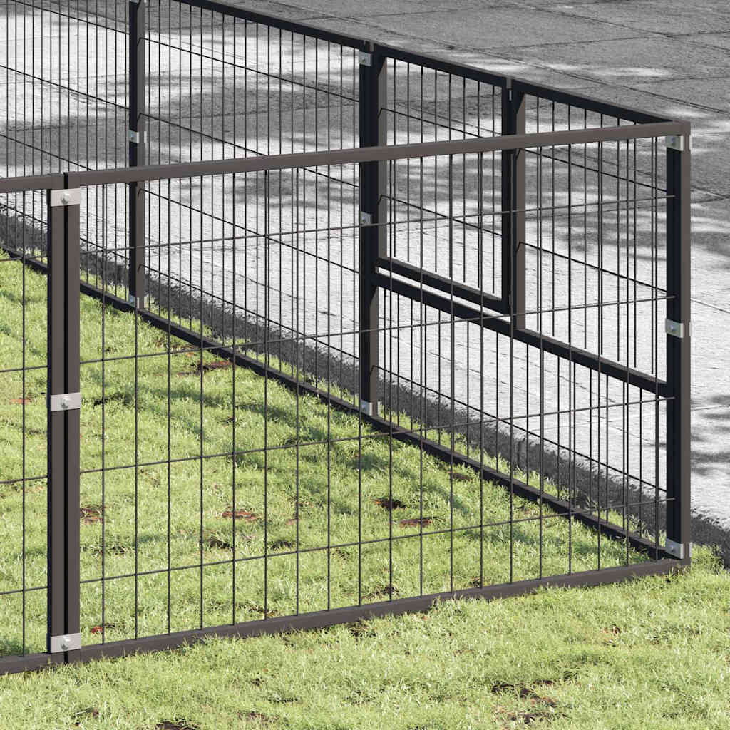 Gabbia per Cani Nera 63 m² in Acciaio