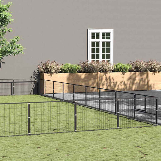 Gabbia per Cani Nera 81 m² in Acciaio