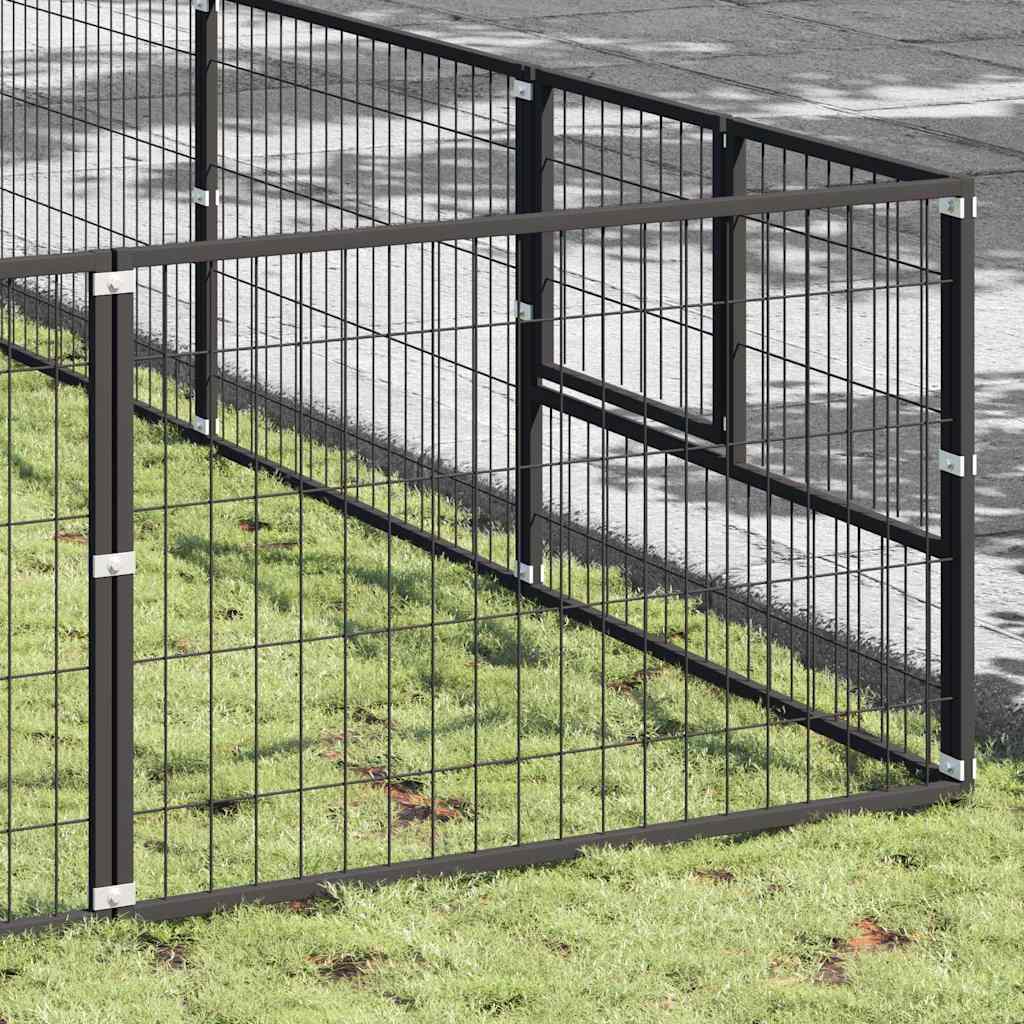 Gabbia per Cani Nera 100 m² in Acciaio