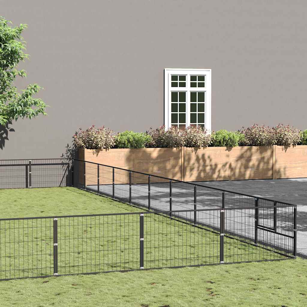 Gabbia per Cani Nera 100 m² in Acciaio