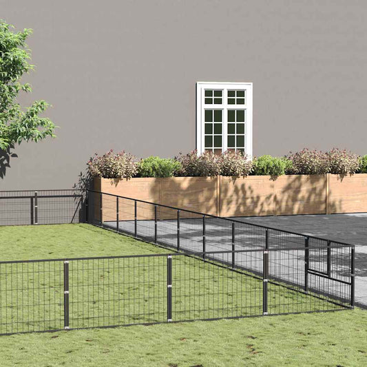 Gabbia per Cani Nera 100 m² in Acciaio