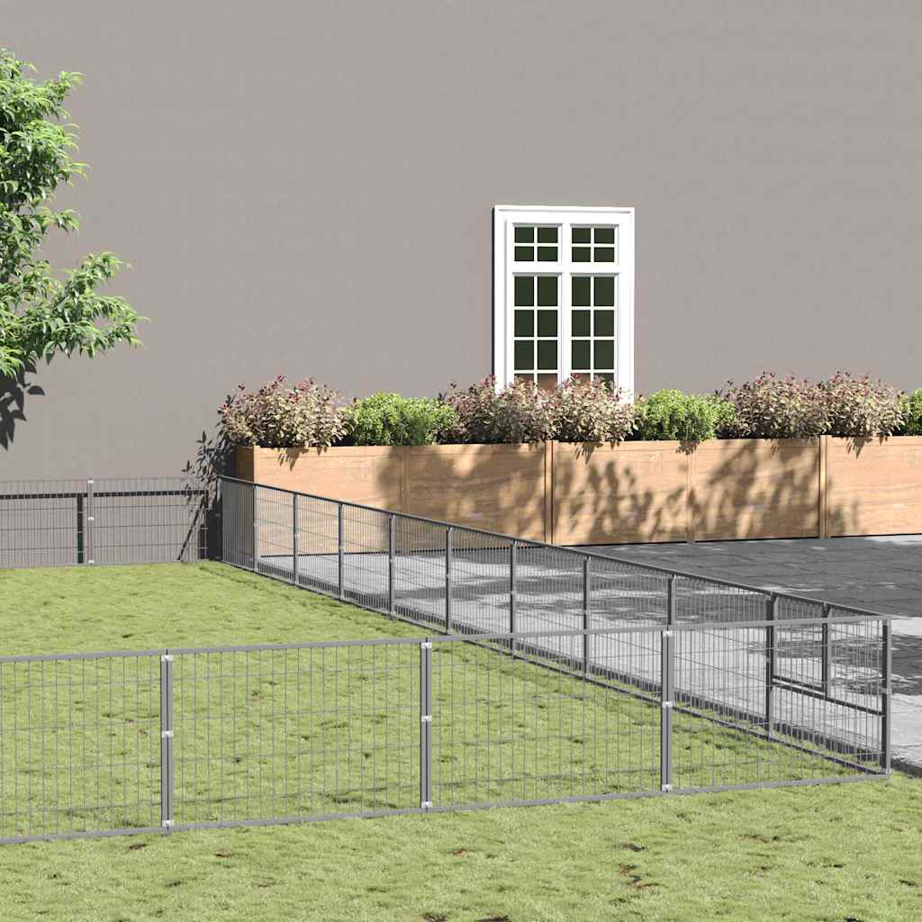 Gabbia per Cani Argento 100 m² in Acciaio