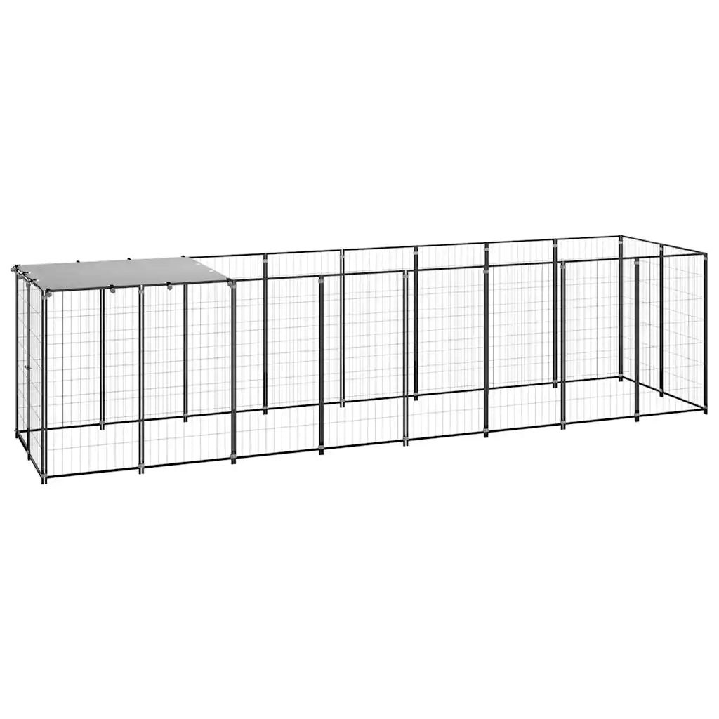 Gabbia per cani 440x110x110 cm in acciaio con tetto in polietilene