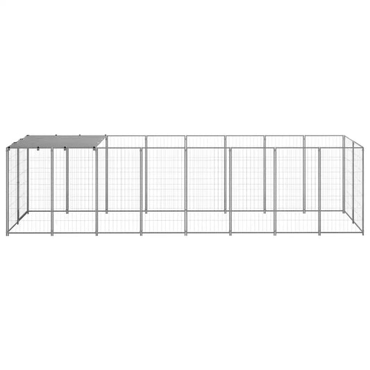Gabbia per cani 440x110x110 cm in acciaio con tetto in polietilene