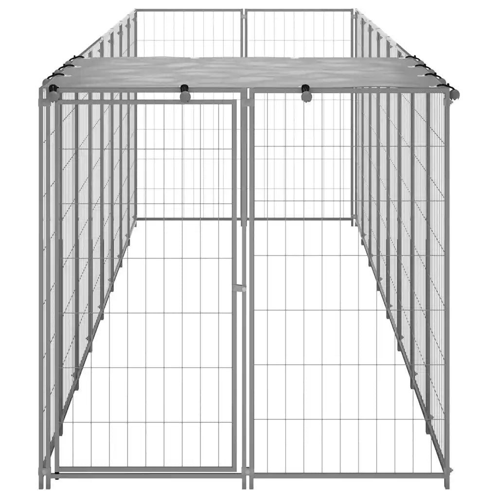 Gabbia per cani 440x110x110 cm in acciaio con tetto in polietilene