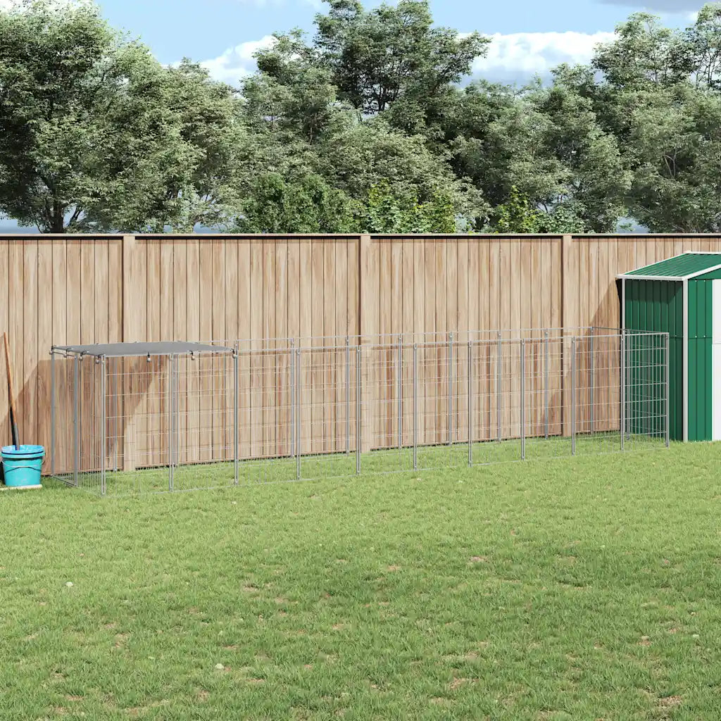 Gabbia per cani 6,05 m² in acciaio 550x110x110 cm