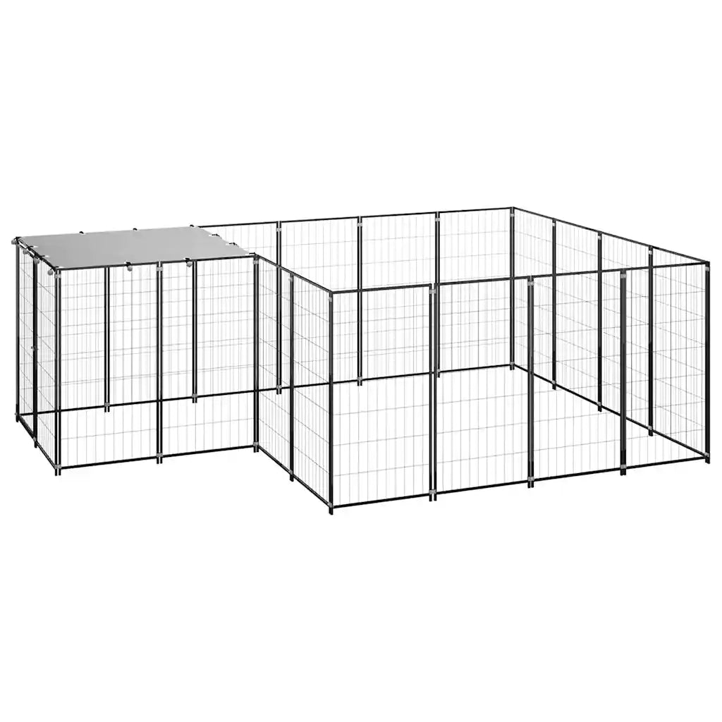 Gabbia per cani 220x440x110 cm in acciaio con tetto in polietilene