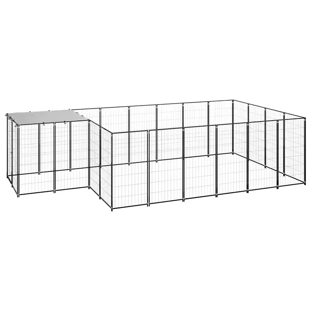 Gabbia per cani 440x220x110 cm in acciaio con tetto