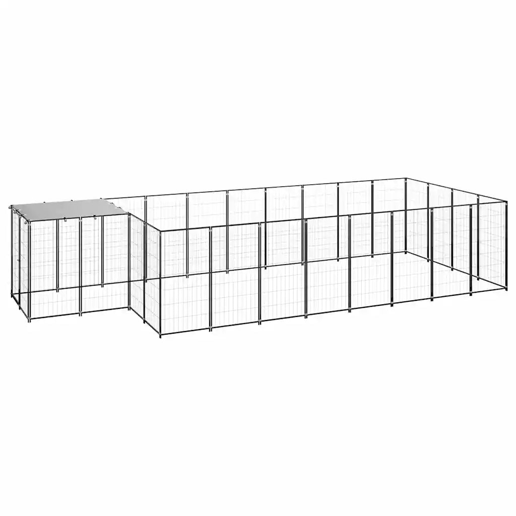Gabbia per cani 550x220x110 cm in acciaio con tetto in polietilene