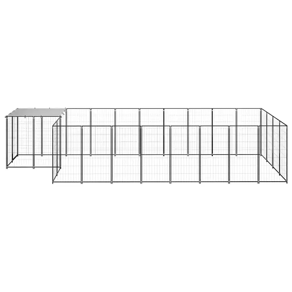 Gabbia per cani 550x220x110 cm in acciaio con tetto in polietilene