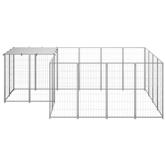 Gabbia per cani 330x220x110 cm in acciaio con tetto in polietilene