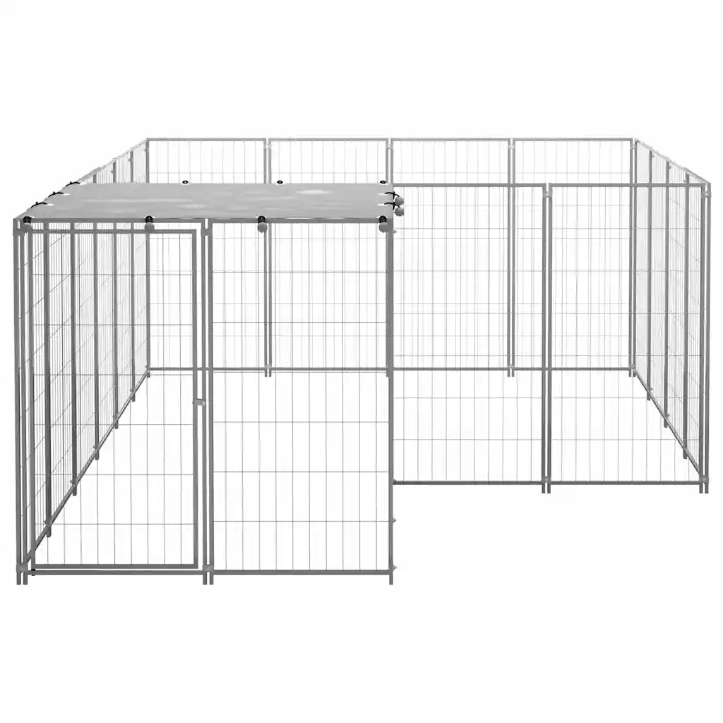 Gabbia per cani 330x220x110 cm in acciaio con tetto in polietilene
