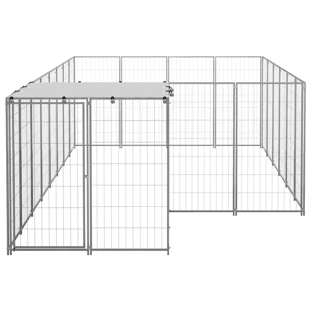 Gabbia per cani 440x220x110 cm in acciaio con tetto