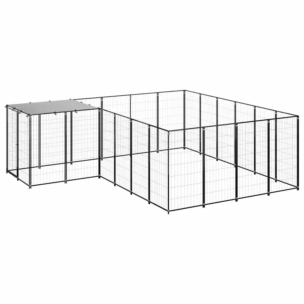 Gabbia per cani 330x330x110 cm in acciaio con tetto in polietilene