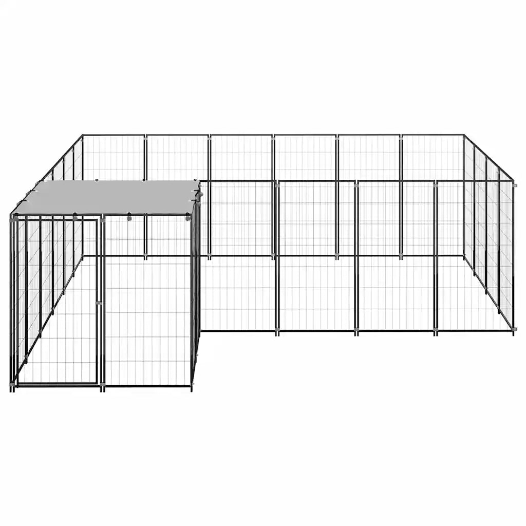 Gabbia per cani 330x330x110 cm in acciaio con tetto in polietilene