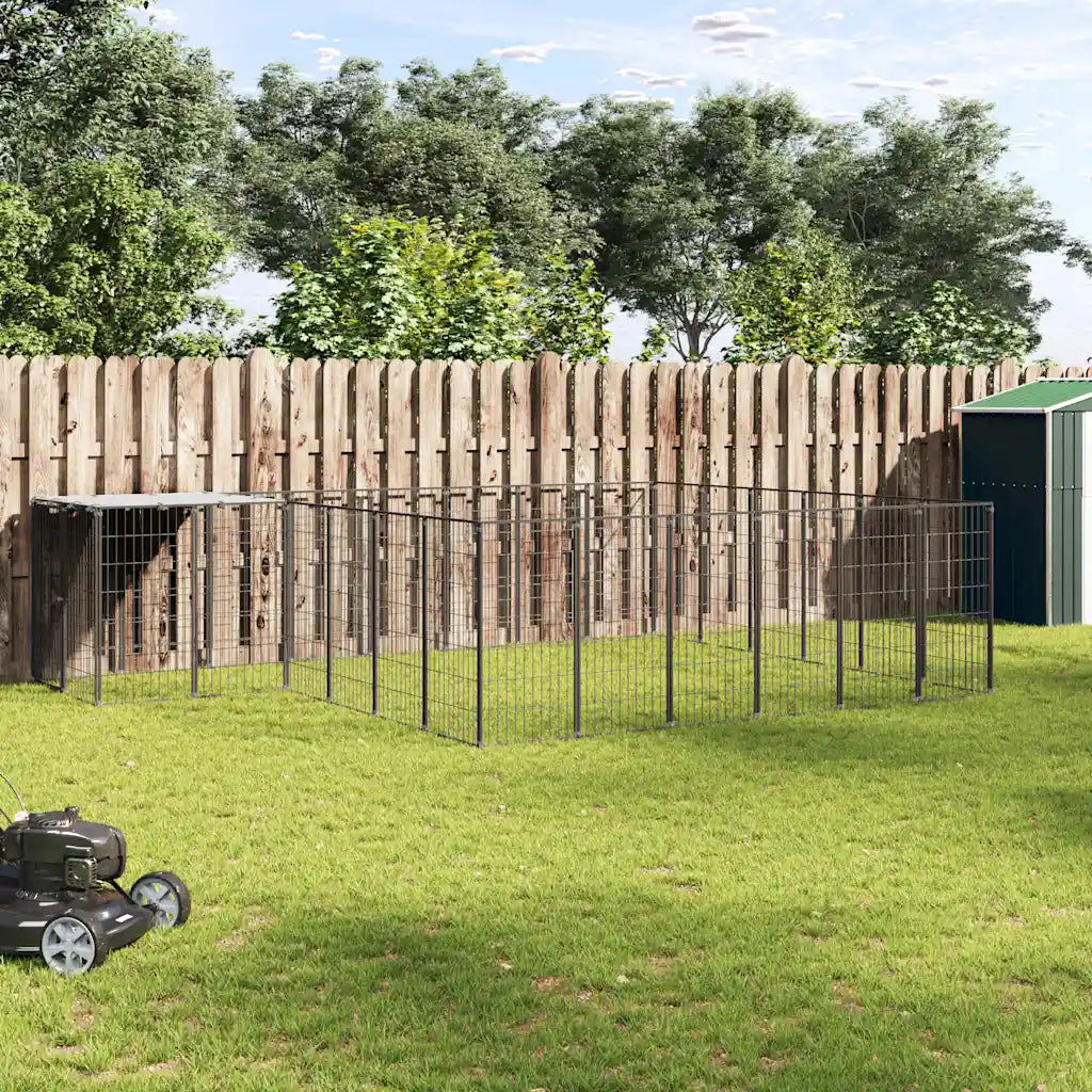 Gabbia per cani 12,1 m² in acciaio 440x330x110 cm