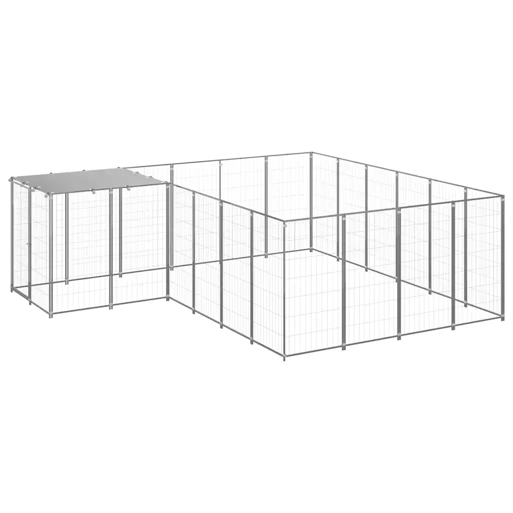 Gabbia per cani 330x330x110 cm in acciaio con tetto in polietilene