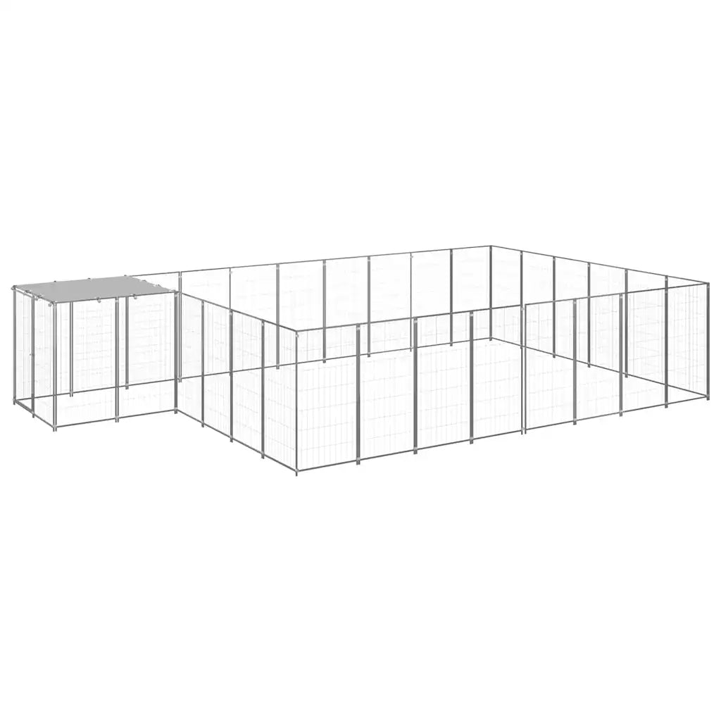 Gabbia per cani 550x330x110 cm in acciaio con tetto in polietilene
