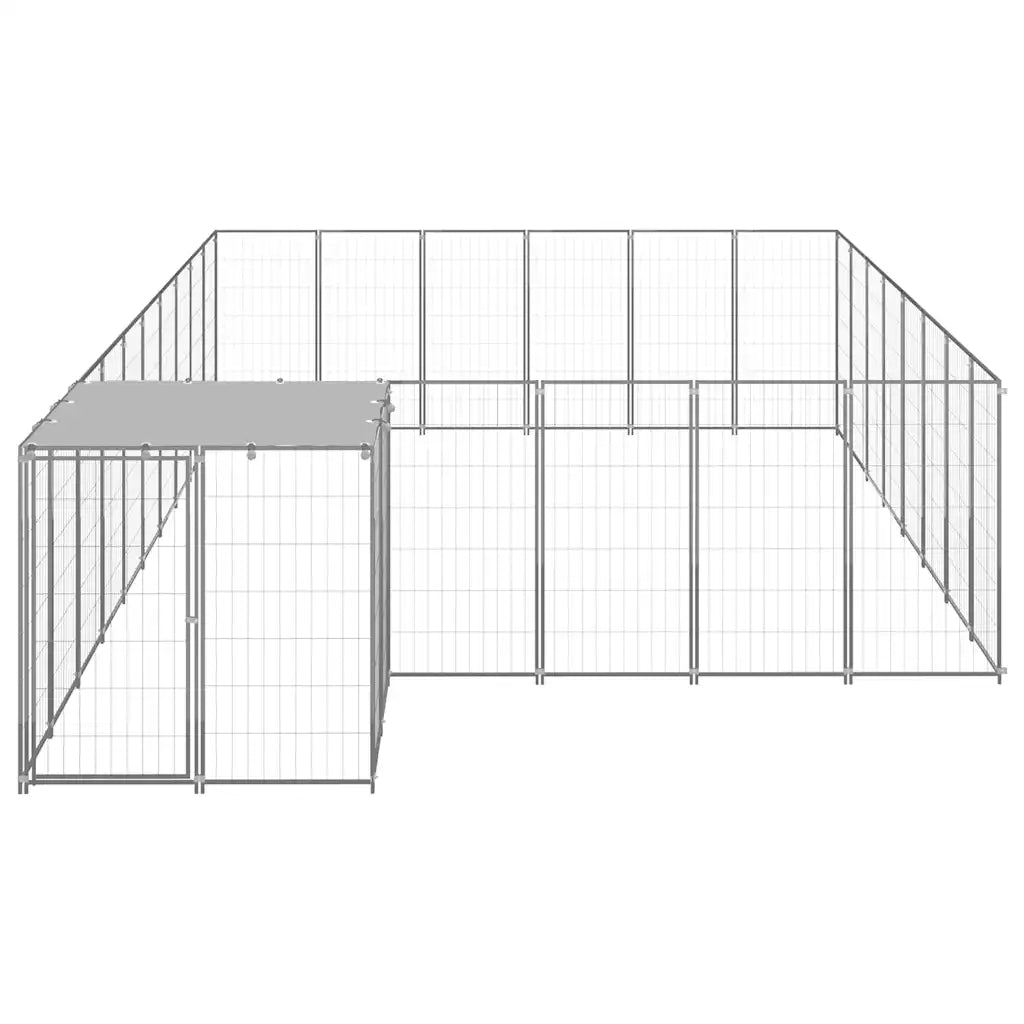 Gabbia per cani 550x330x110 cm in acciaio con tetto in polietilene
