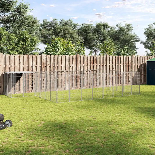 Gabbia per cani 550x330x110 cm in acciaio con tetto in polietilene