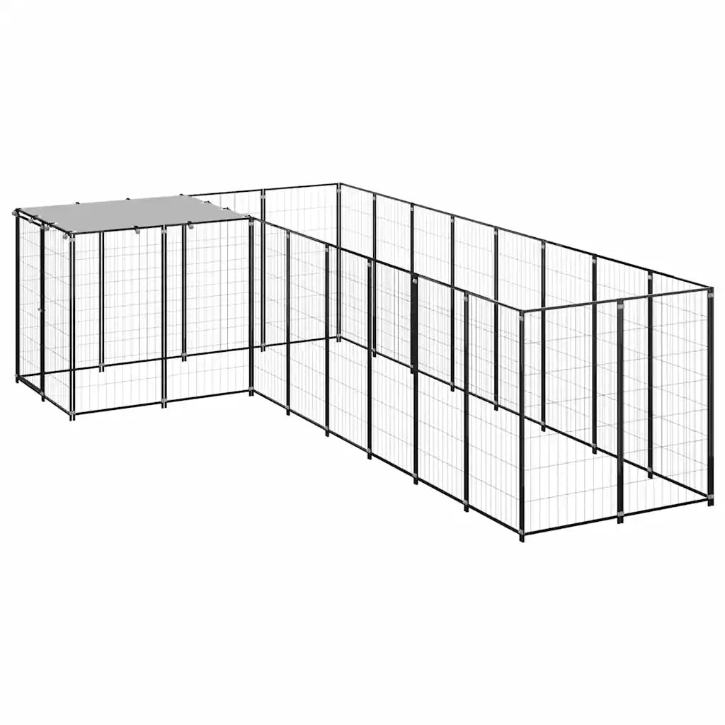 Gabbia per cani 330x220x110 cm in acciaio con tetto in polietilene