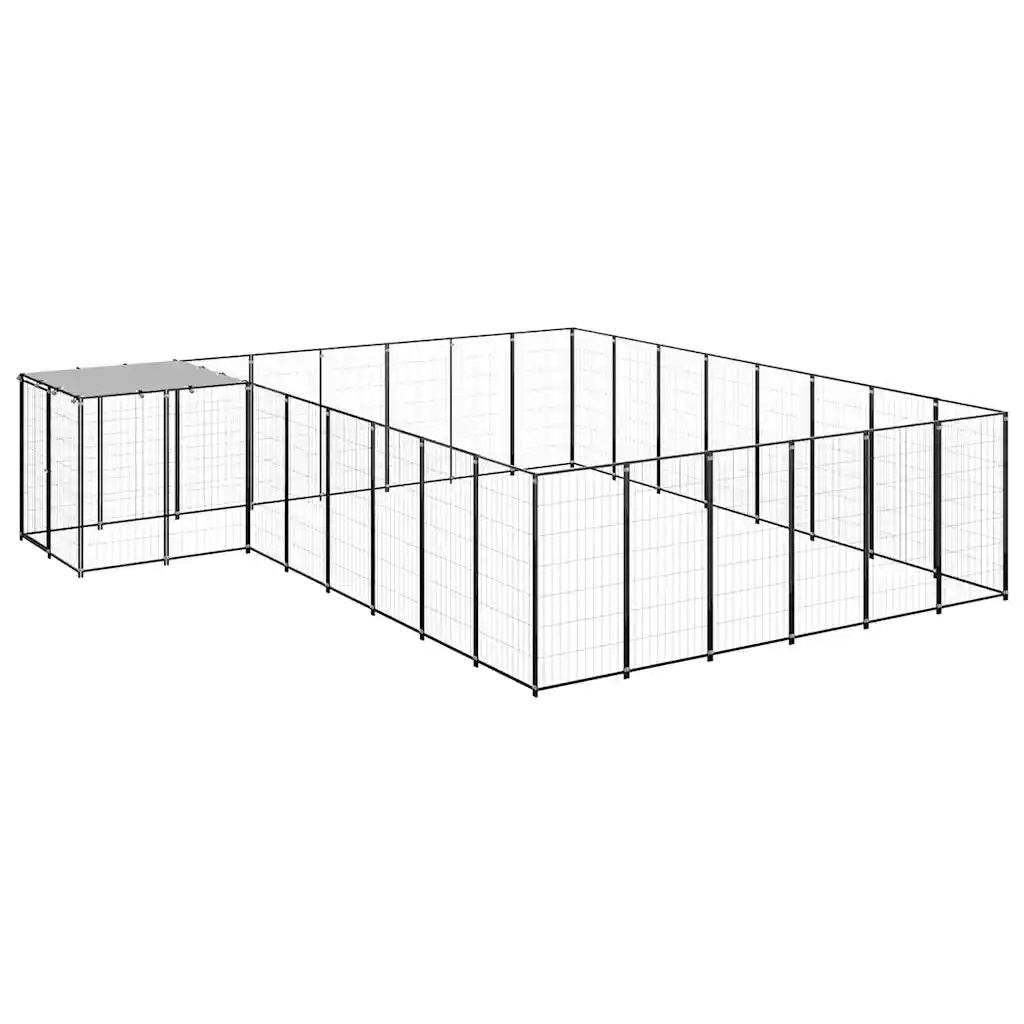 Gabbia per cani 550x330x110 cm in acciaio con tetto in polietilene