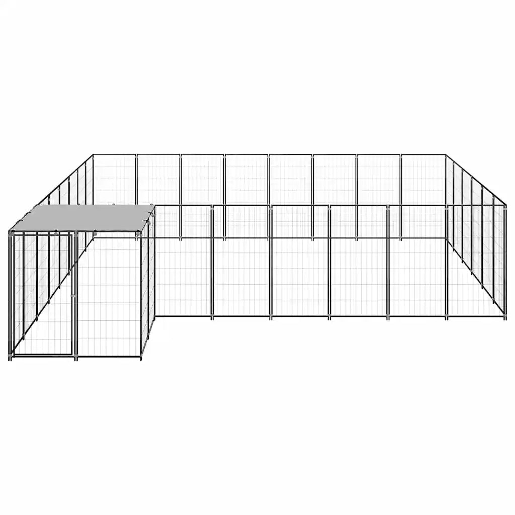 Gabbia per cani 550x330x110 cm in acciaio con tetto in polietilene