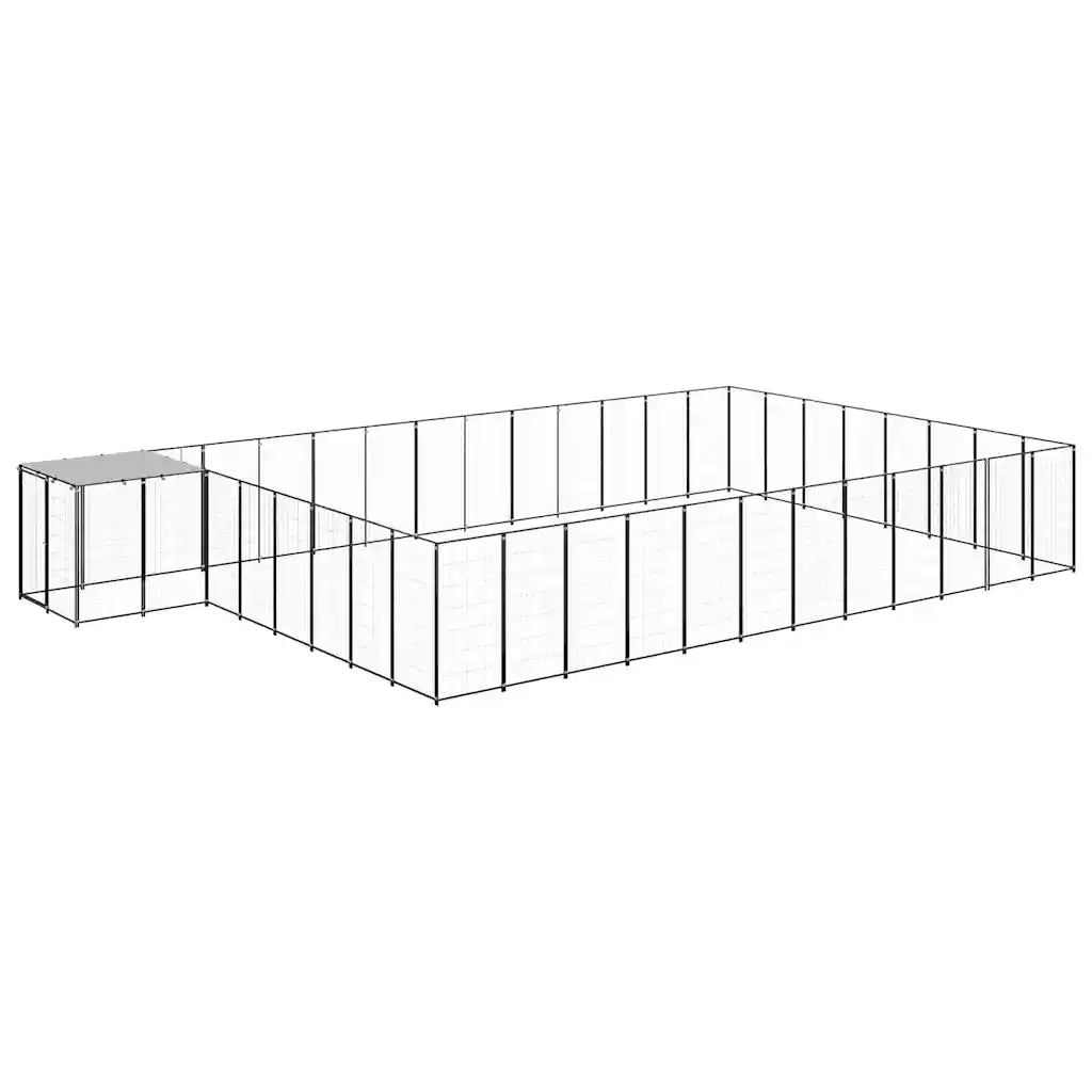 Gabbia per cani 770x440x110 cm in acciaio con tetto