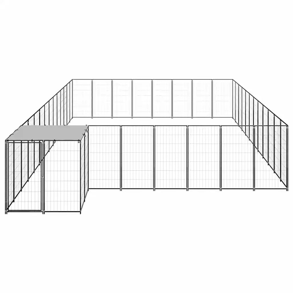 Gabbia per cani 770x440x110 cm in acciaio con tetto