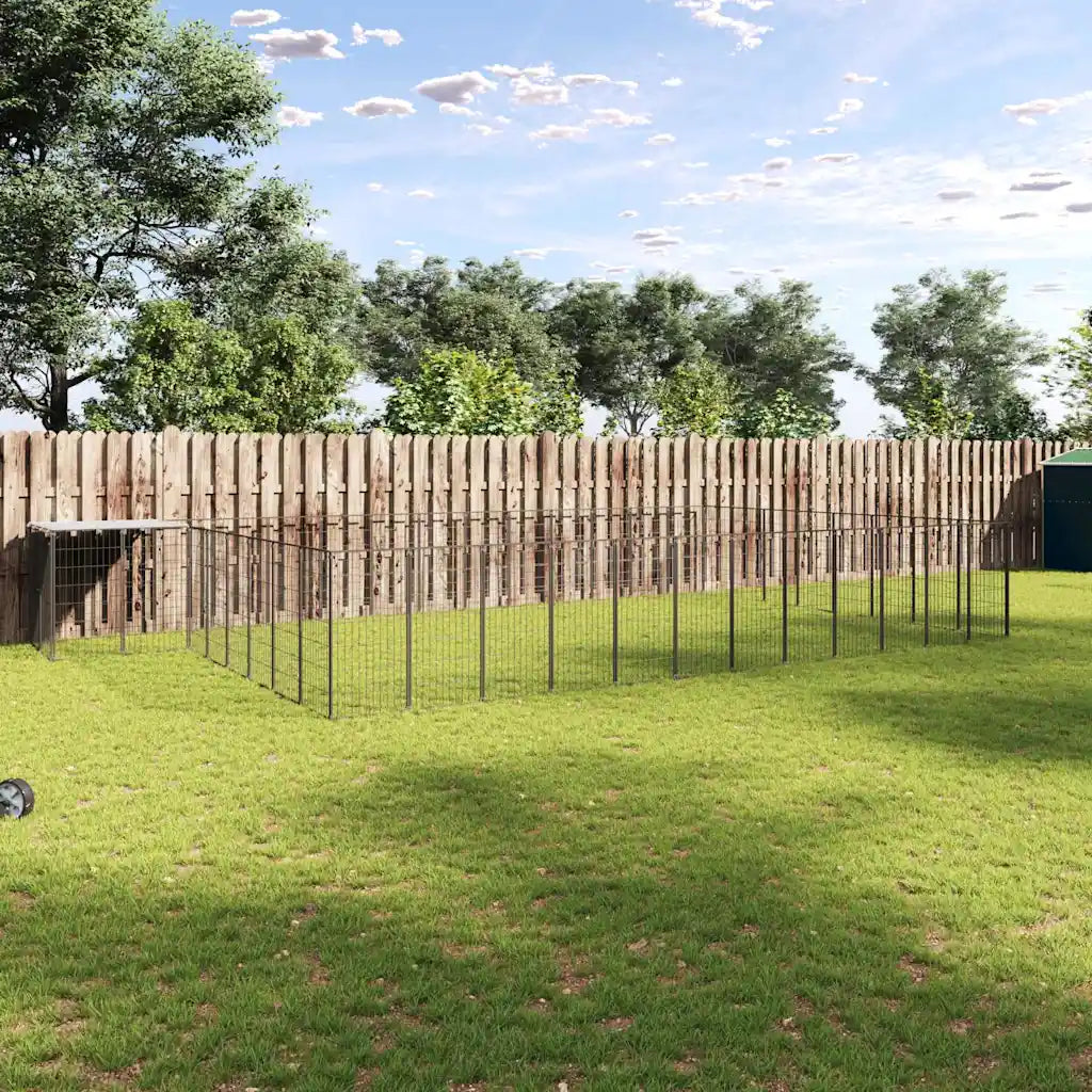Gabbia per cani 770x440x110 cm in acciaio con tetto