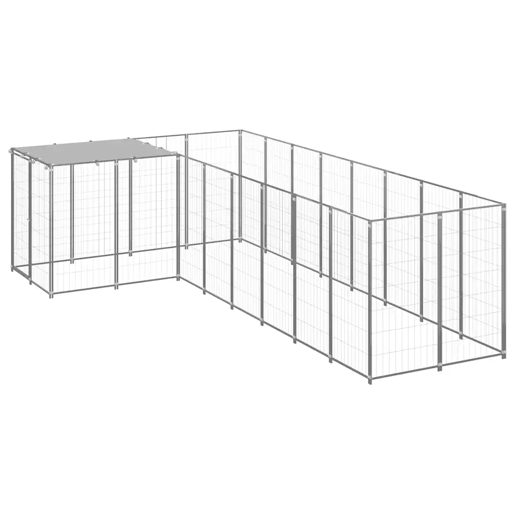 Gabbia per cani 220x440x110 cm in acciaio con tetto in polietilene