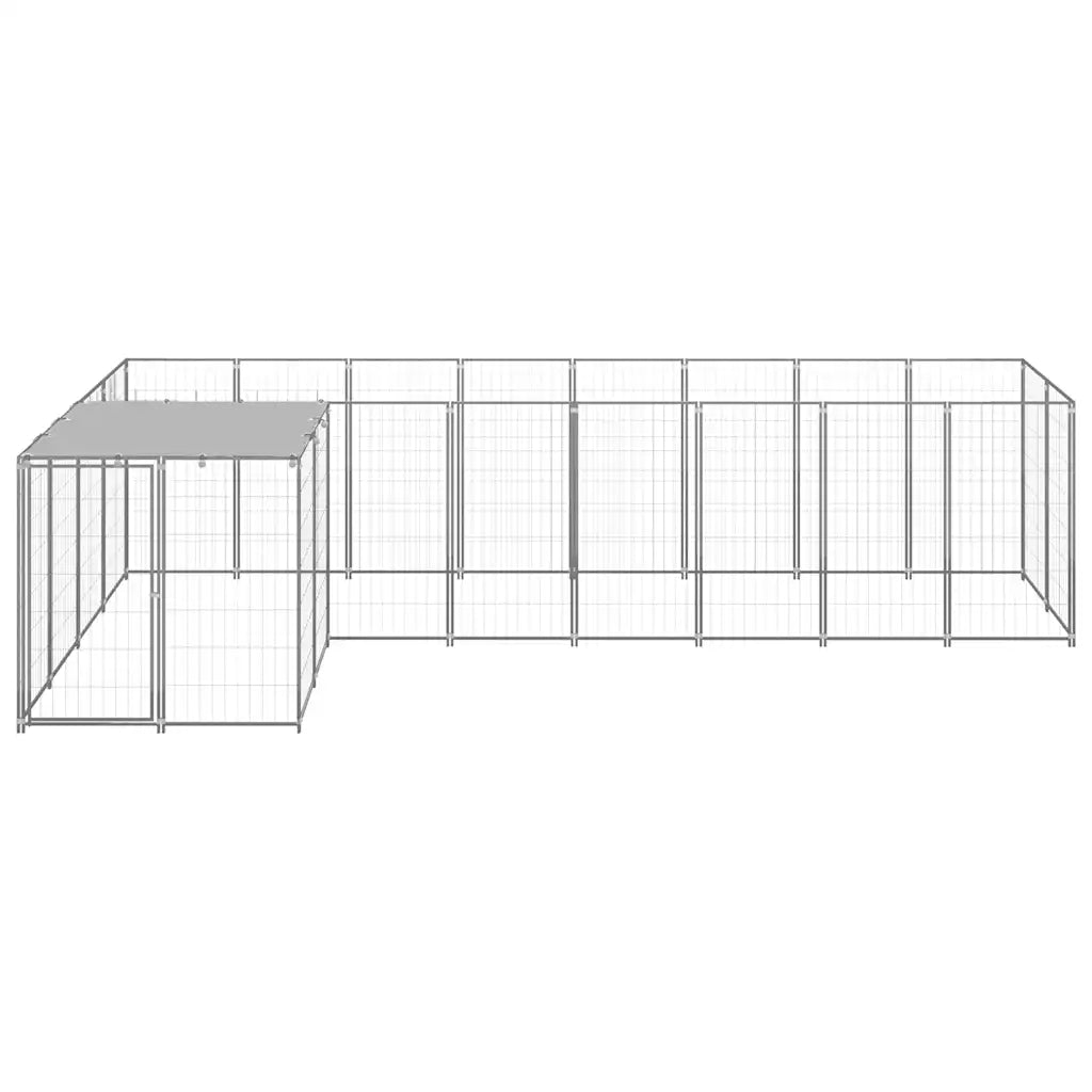 Gabbia per cani 220x440x110 cm in acciaio con tetto in polietilene