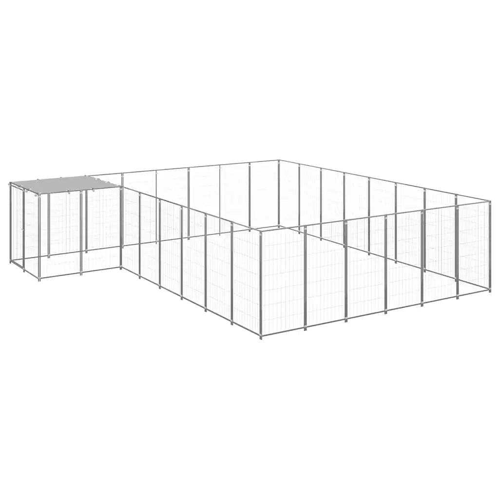 Gabbia per cani 440x440x110 cm in acciaio con tetto in polietilene
