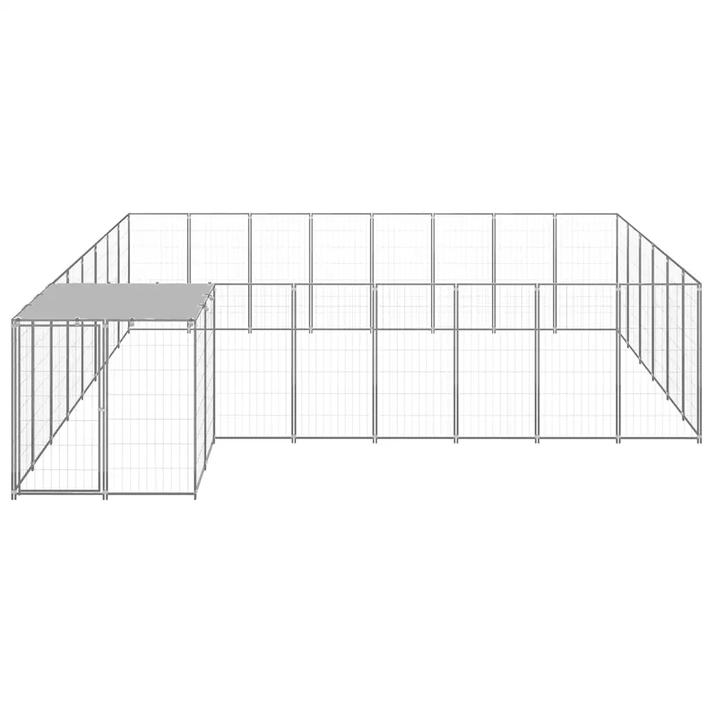 Gabbia per cani 440x440x110 cm in acciaio con tetto in polietilene