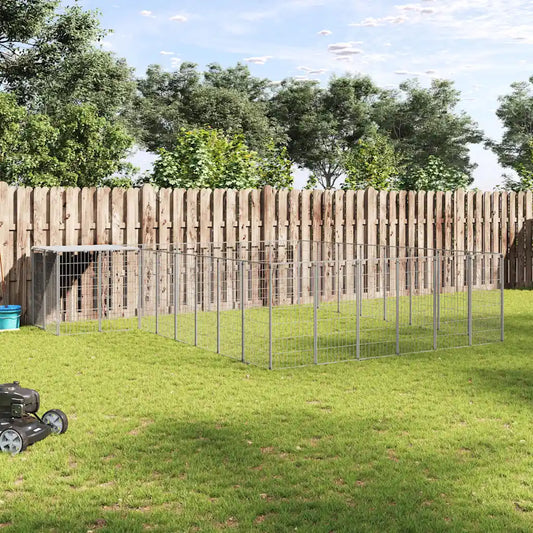 Gabbia per cani 440x440x110 cm in acciaio con tetto in polietilene